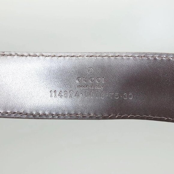GUCCI GG Canvas Interlocking Belt 33.5"" Beige Brown - Picture 10 of 10